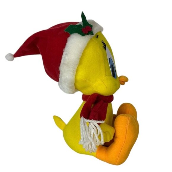 Tweety Bird Looney Tunes Plush Toy with Santa Hat 9” - Picture 5 of 16